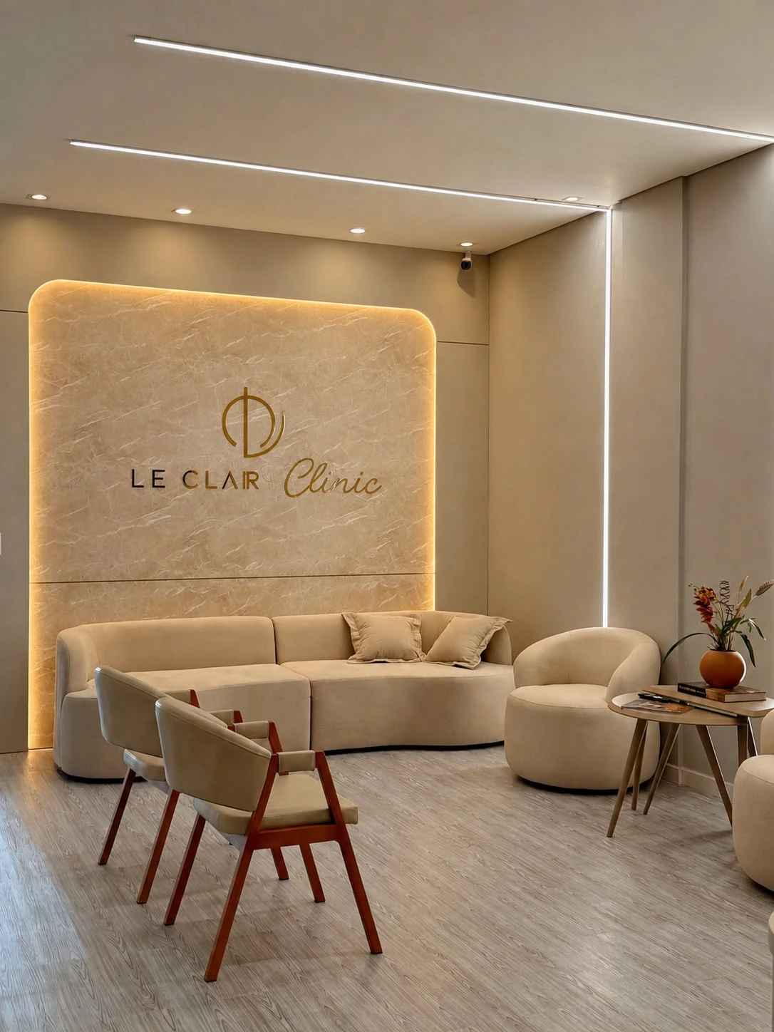 Ambiente de recepção da Le Clair Clinic